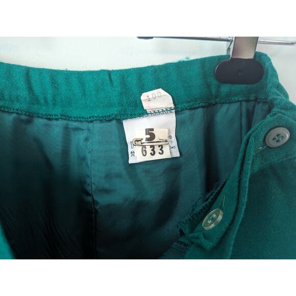 Vtg Wool Skirt Womens Medium Kelly Green Preppy Classic Light Academia Heritage - Picture 5 of 10